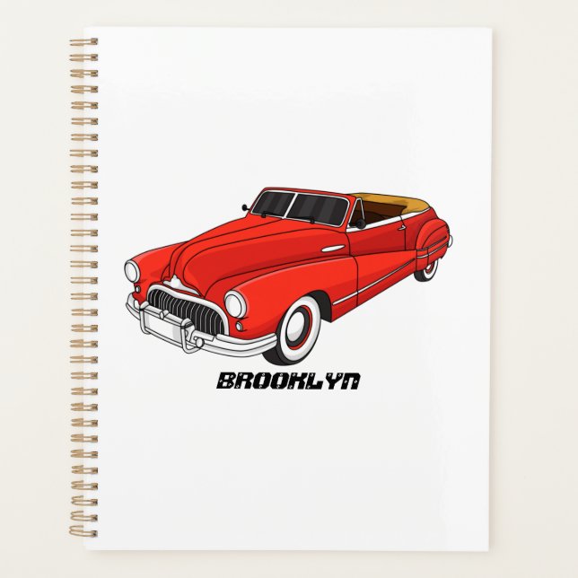 Agenda Automóvil rojo clásico de 1948 (Anverso)