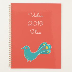 Agenda Ave azul personalizable