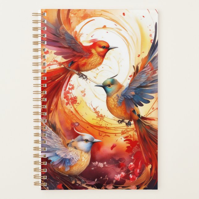 Agenda Ave colorida de fantasía (Anverso)