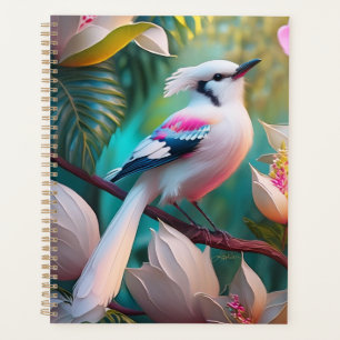 Agenda Ave Fantasía Pájaro de Rubor con cresta blanca