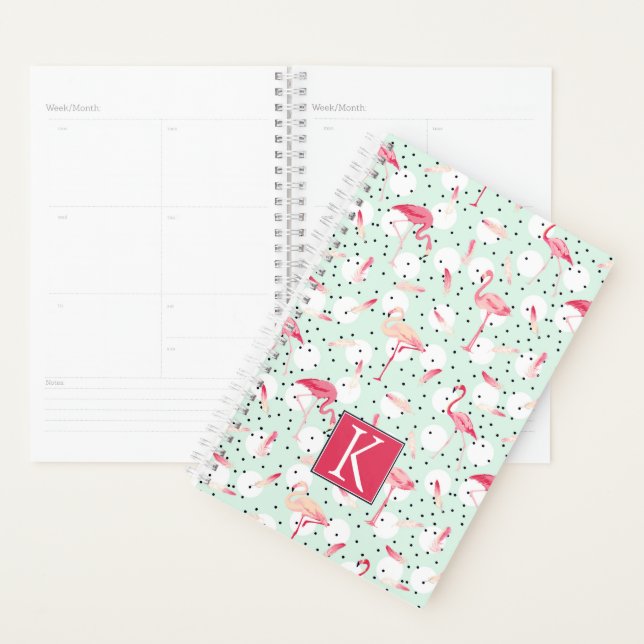 Agenda Ave Flamingo Con Pies | Añadir su inicial (Demostración)