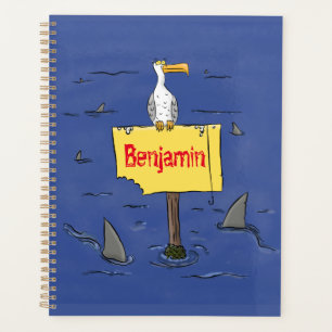 Agenda Ave marina divertida rodeada por un personalizado