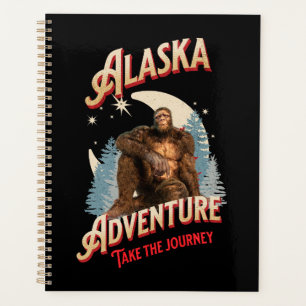 Agenda Aventura de Bigfoot de Alaska Arte Retro de la Nat