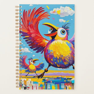 Agenda Aves colorido arte abstracto gordo gigante lindo