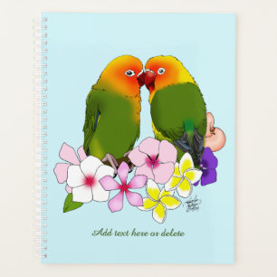 Agenda Aves de amor Flores tropicales
