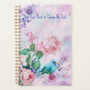 Agenda Aves florales de primavera Rosa de flores silvestr