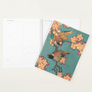 Agenda Aves flores Hokusai Arte Japonés