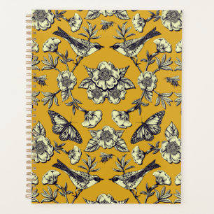 Agenda Aves, mariposas y flores de mostaza y de la marina