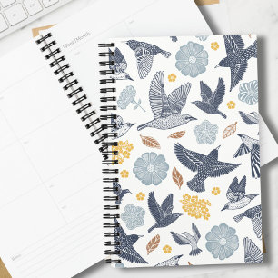 Agenda Aves y Florales Dibujados a Mano Semanalmente