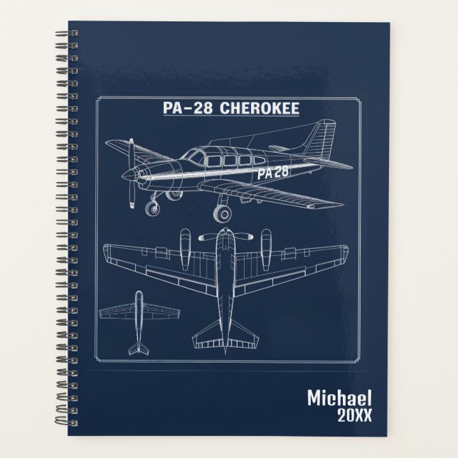 Agenda Avión azul PA-28 de Cherokee (Anverso)