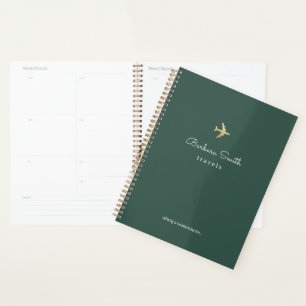Agenda Avión minimalista viaja gris verdoso