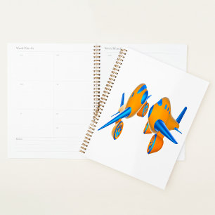 Agenda Aviones personalizados Naranja vibrante y azul