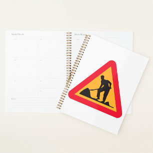 Agenda Aviso de trabajo por carretera antes de la zona de