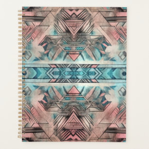 Agenda Azteca Pastel Sudoeste Rosa Y Azul