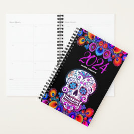 Agenda AZÚCAR Floral Personalizado SKULL Diario Semanal S