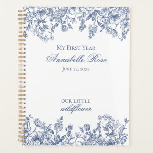 Agenda Azul Chinoiserie Vintage Floral Mi Primer Año