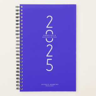 Agenda Azul eléctrico vertical Año moderno Semanal