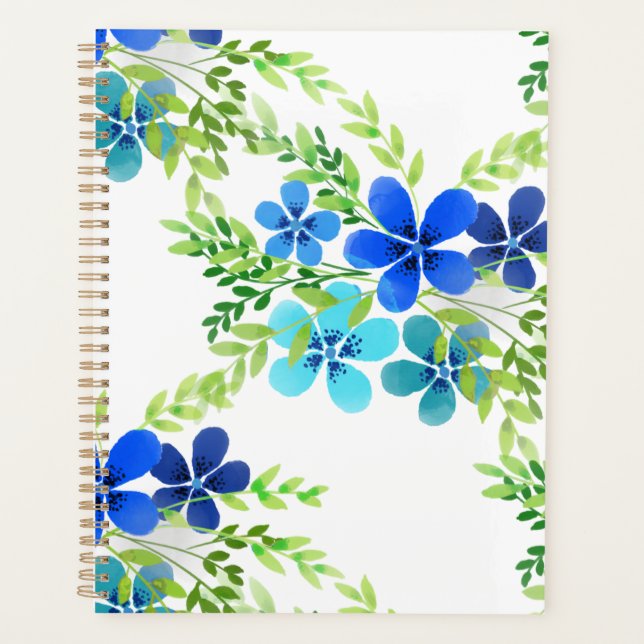 Agenda Azul eterno me olvida no flores (Anverso)