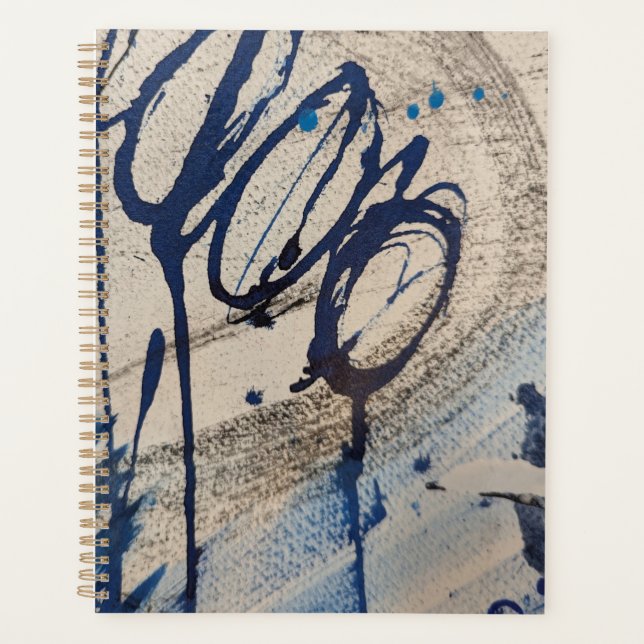 Agenda Azul gris beige abstracto (Anverso)