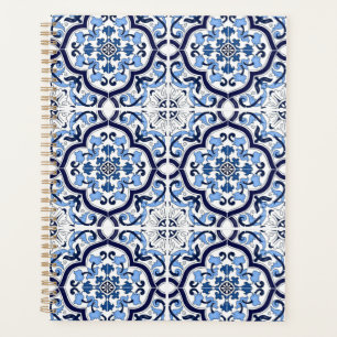 Agenda Azul Ornate Floral Mediterráneo Tile Siciliano