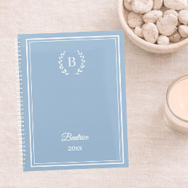 Agenda Azul polvoriento Monograma Lujo Silencioso Persona