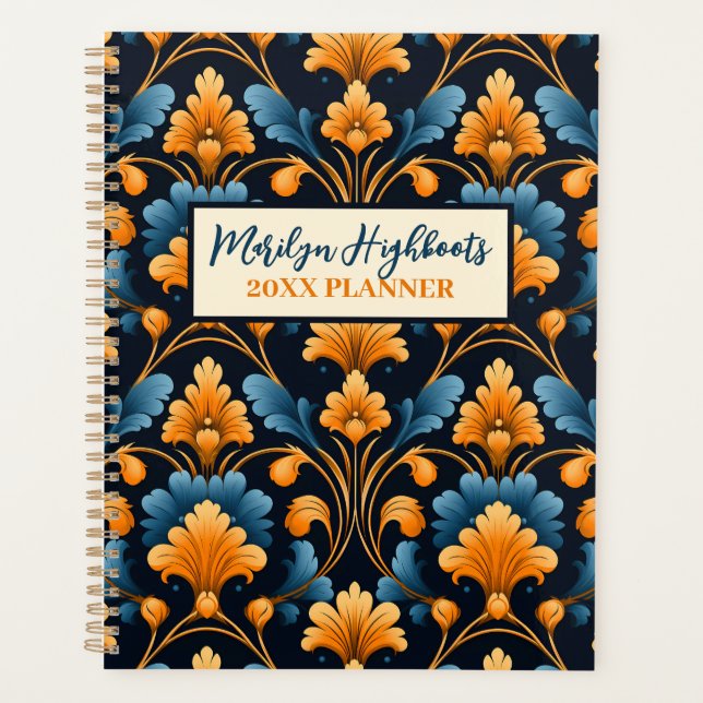 Agenda Azul prusiano, Naranja y mostaza (Anverso)