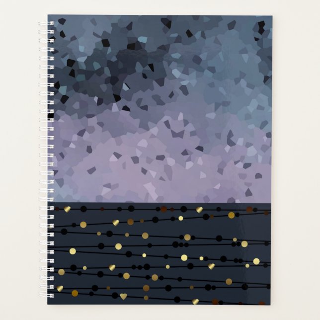 Agenda Azul púrpura, abstracción (Anverso)