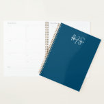 Agenda Azul Verde azulado simple minimalista de dos monog<br><div class="desc">Minimalista Simple Dos Monogramas verde azulado planner azul perfecto como regalo para jefes,  consultores,  profesionales o hombres de negocios.</div>