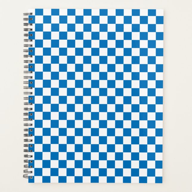 Agenda azul y blanco Checkered 2024 (Anverso)