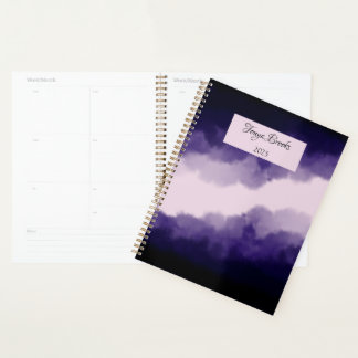Agenda Azul y morado Moderno acuarela Art Moody Nubes