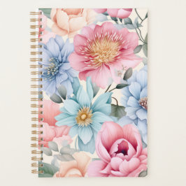 Agenda Azul y Rosa Floral
