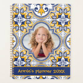 Agenda Azulejos azules y amarillos, foto personalizado