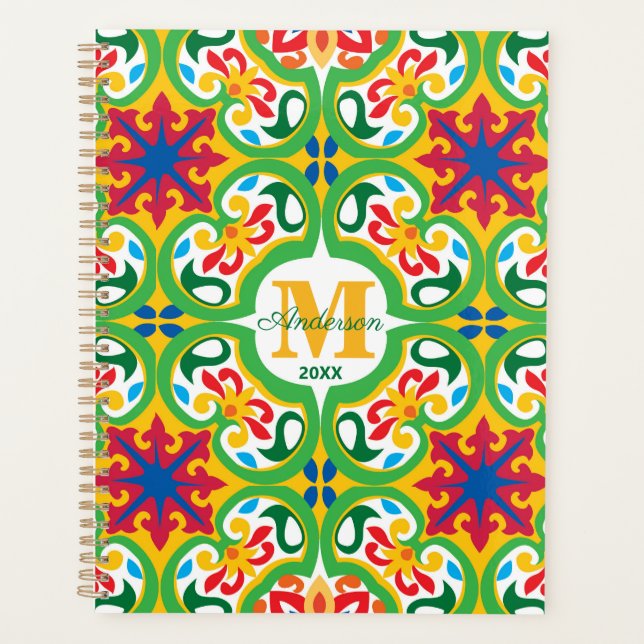 Agenda 💛 🧡 💚 Azulejos, estampado decorativo, texto per (Anverso)