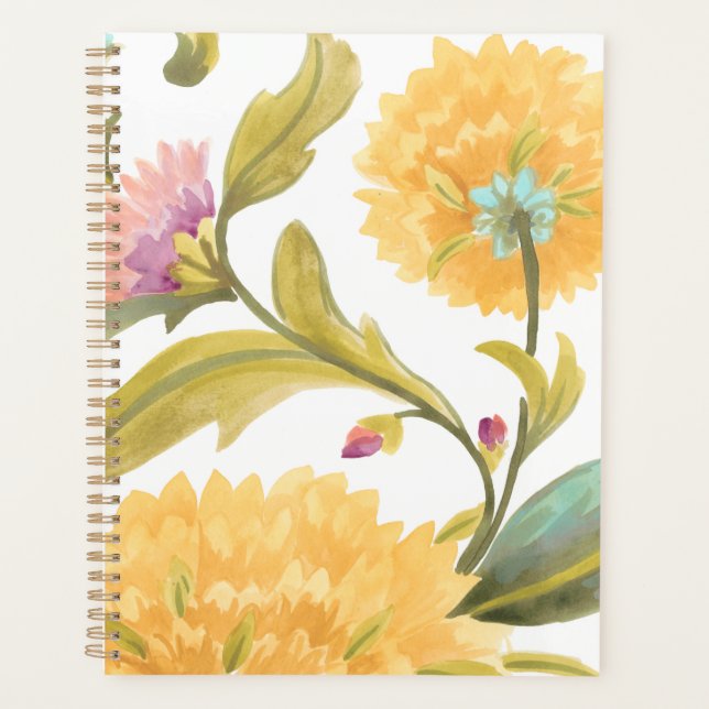 Agenda Azulejos florales de abadía - Flores amarillas (Anverso)