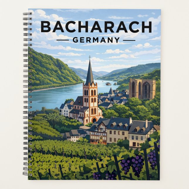 Agenda Bacharach Germany Vintage Travel Art  (Anverso)