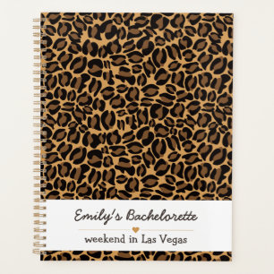 Agenda Bachelorette Bride Boujee Impresión de Leopardo de
