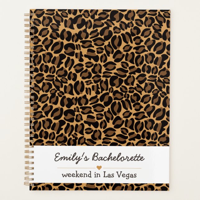 Agenda Bachelorette Bride Boujee Impresión de Leopardo de (Anverso)
