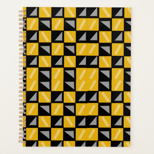 Agenda Back to School Chessboard Pattern – Rulers & Trian (Anverso)