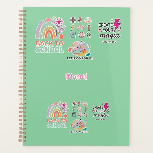 Agenda Back to School Rainbow / Regreso Arcoíris Escolar (Anverso)