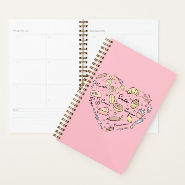 Agenda Baker Heart Funny Bakery Baking Pastry Chef (Demostración)