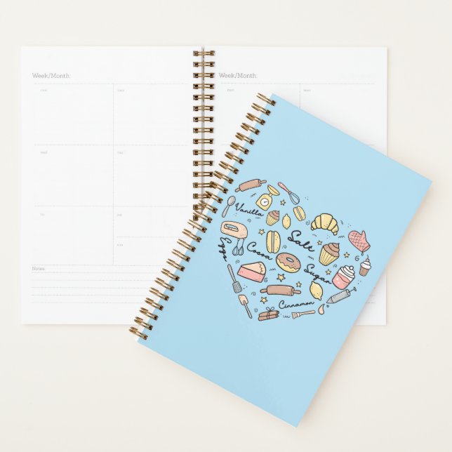 Agenda Baker Heart Funny Bakery Baking Pastry Chef (Demostración)