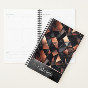 Agenda Baldosas de oro de Rosa negro