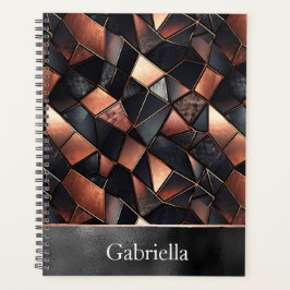 Agenda Baldosas de oro de Rosa negro