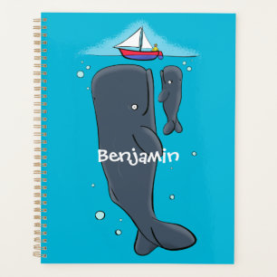 Agenda Ballenas cortas y ilustracion personalizado de vel
