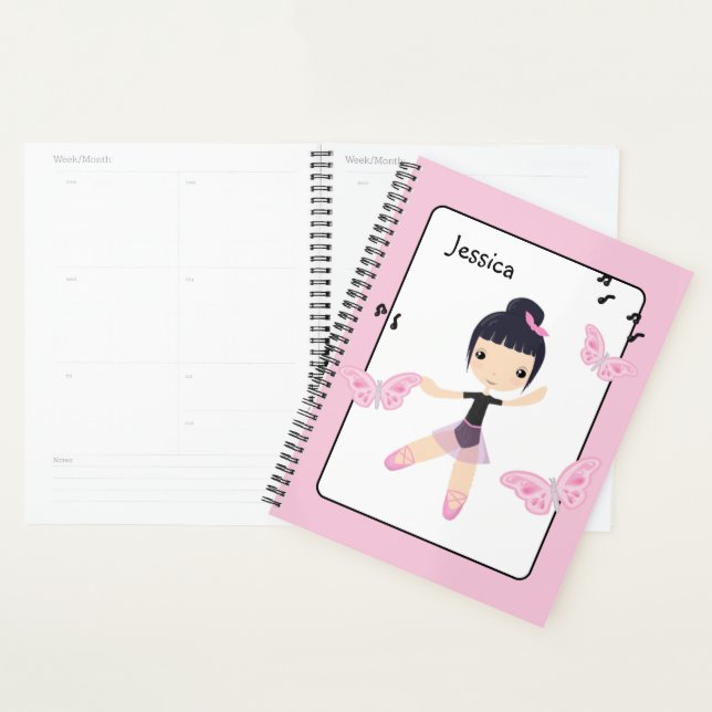 Agenda Ballerina 6 Cute Dance Chica Planner (Demostración)