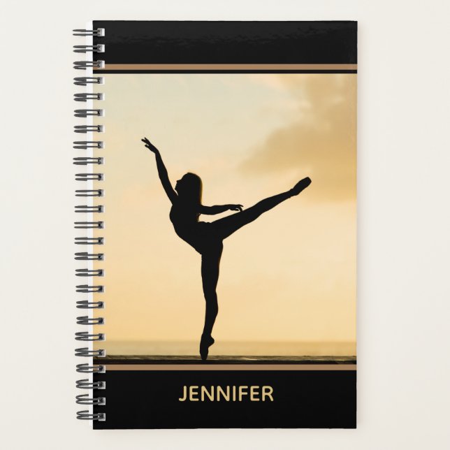 Agenda Ballerina Arabesque Sunset Silhouette Personalizad (Anverso)