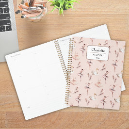 Agenda Ballerina Ballet Rosa Zapatos Nombre personalizado