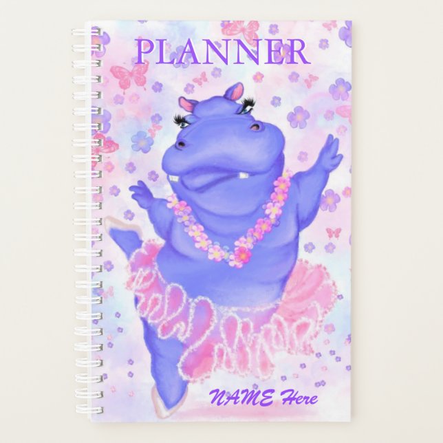 Agenda Ballerina Hippo Ballet Dancer Planner Nombre perso (Anverso)