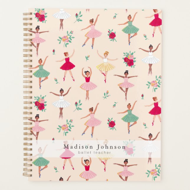 Agenda Ballerina Pattern Cute Ballet Dancers Weekly (Anverso)