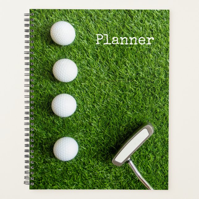 Agenda Balón de golf en Green Grass para Golfer (Anverso)
